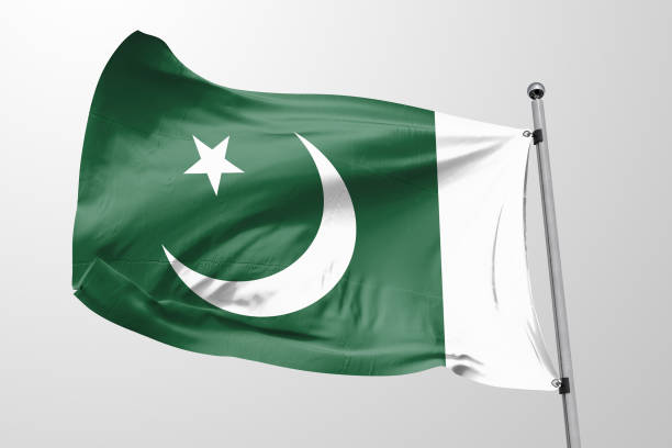 istock Isolated Pakistani Flag waving 3d Realistic Pakistani fabric 992119218