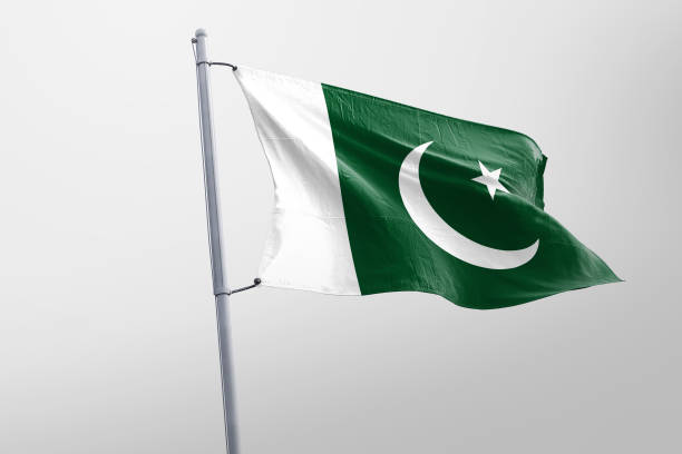 istock Isolated Pakistani Flag waving 3d Realistic Pakistani fabric 992119284