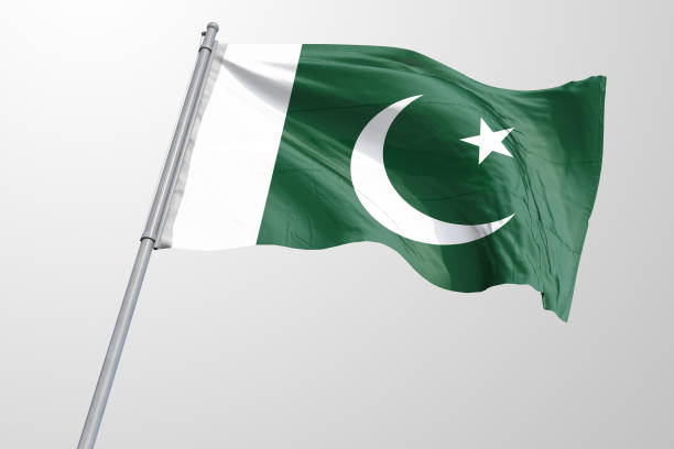 istock Isolated Pakistani Flag waving 3d Realistic Pakistani fabric 992119298