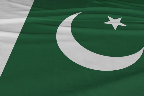 Isolated Pakistani Flag waving 3d Realistic Pakistani fabric