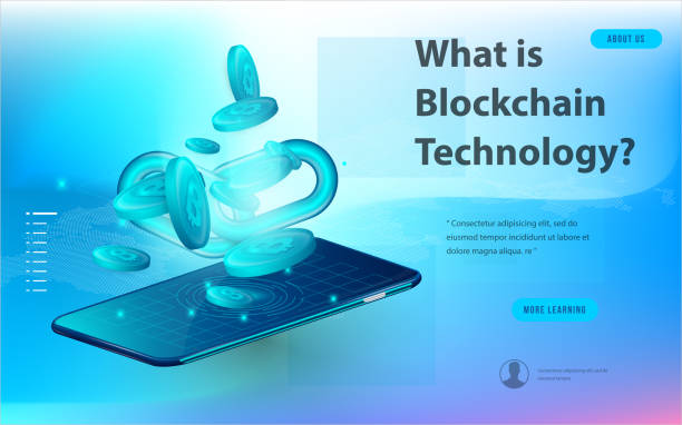 istock Concept of big data processing, energy station of future, data center, Cryptocurrency and blockchain isometric composition Smart object and smart technology design. for working on blockchain start up. 992119890
