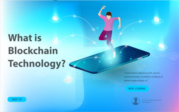 istock Concept of big data processing, energy station of future, data center, Cryptocurrency and blockchain isometric composition Smart object and smart technology design. for working on blockchain start up. 992119940