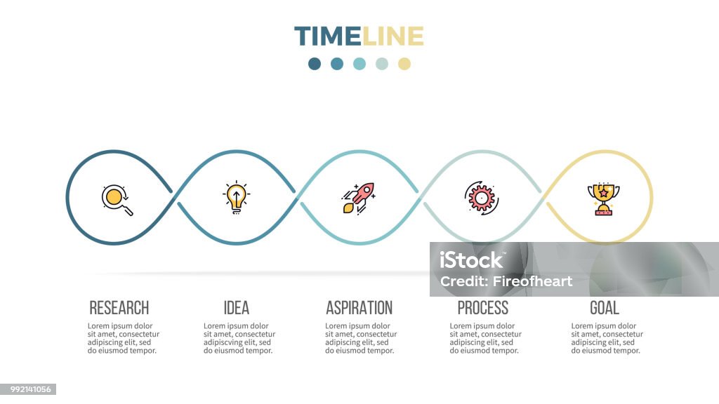 Timeline With Loop Business Infographics Timeline With 5 Steps Options Loops Vector ...