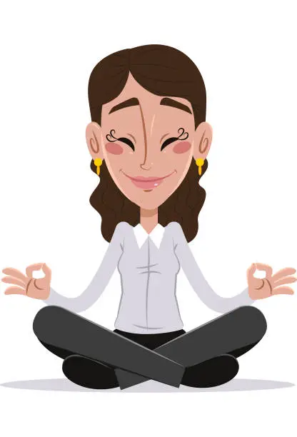 Vector illustration of Meditating for inner peace