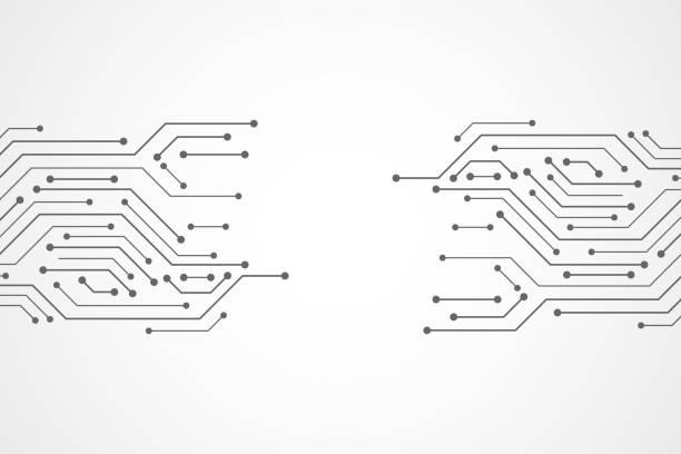 抽象的な技術背景、コピー領域を持つ基板 - サーキット場点のイラスト素材／クリップアート素材／マンガ素材／アイコン素材