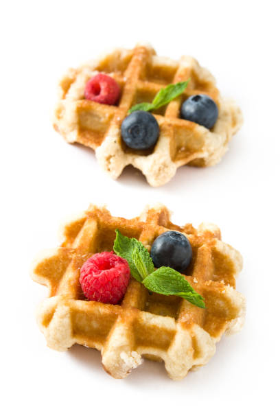 istock Traditional belgian waffles with blueberries and raspberries 992151174