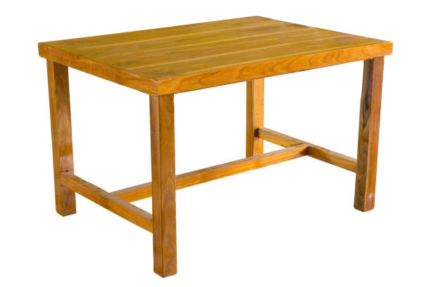 istock Wooden table isolated on white with clipping path 992160354