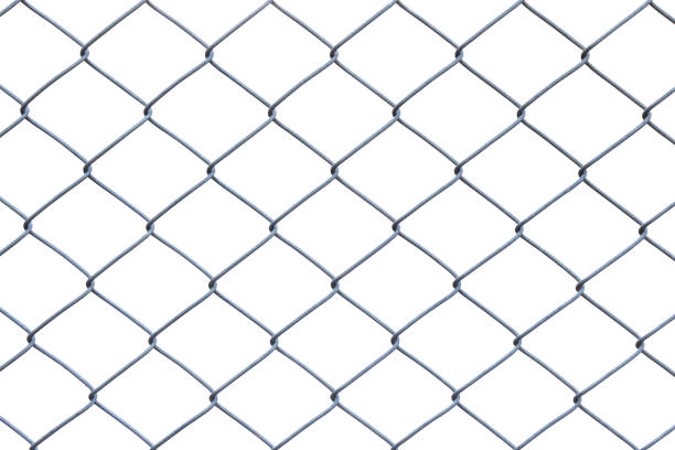 istock Metal wire fence or cage on white background with clipping path 992160592