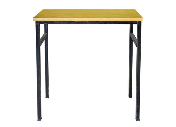 istock front view of wooden table isolated on white with clipping path 992160750