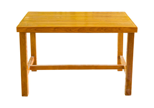 istock front view of wooden table isolated on white with clipping path 992160842