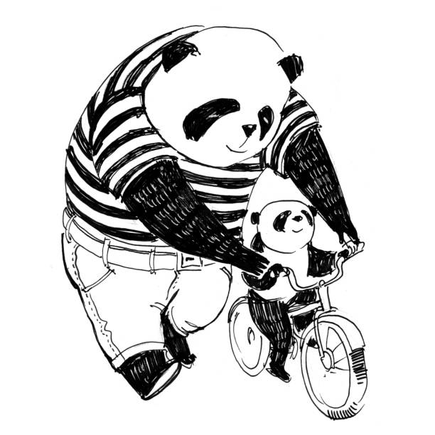Panda Riding A Bicycle Cute Cyclist Illustration T-Shirt Panda Riding A Bicycle Cute Cyclist Illustration T-Shirt
