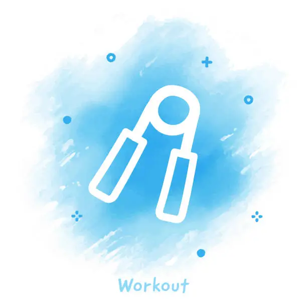 Vector illustration of Workout Doodle Watercolor Background