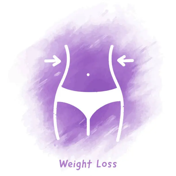 Vector illustration of Weight Loss Doodle Watercolor Background