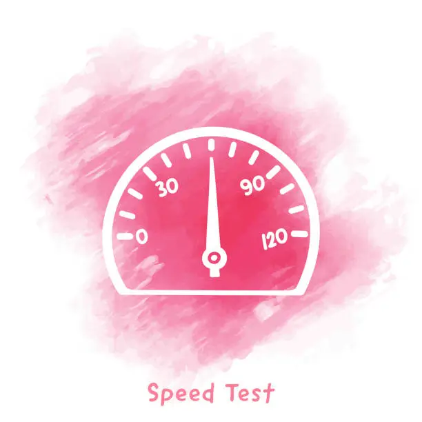 Vector illustration of Speed Test Doodle Watercolor Background