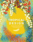 istock Tropical Plants Background Design template With text 992205050