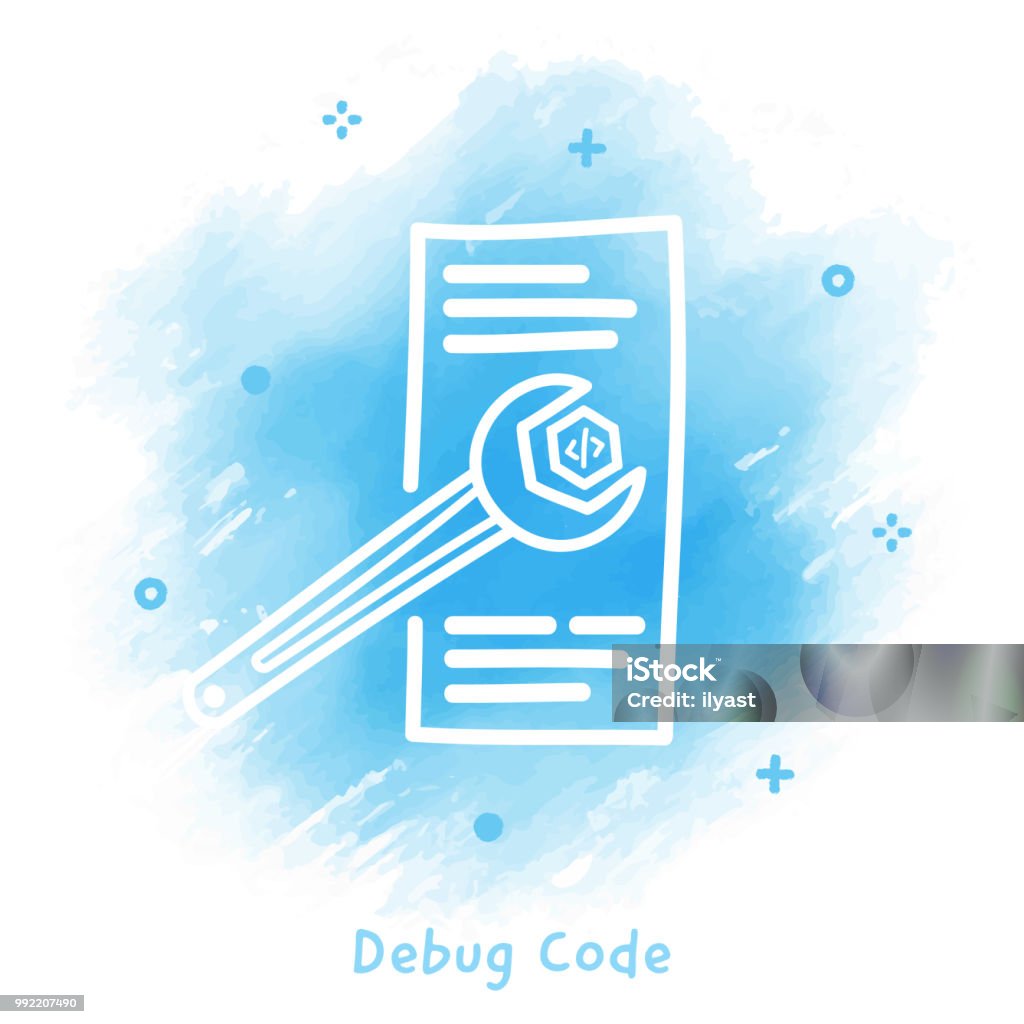 Debug Code Doodle Watercolor Background Stock Illustration - Download ...