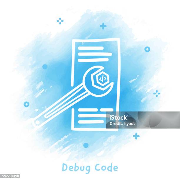 Debug Code Doodle Watercolor Background Stock Illustration - Download ...