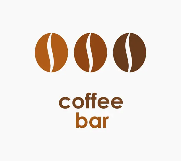 Vector illustration of Coffee beans symbol or logo
