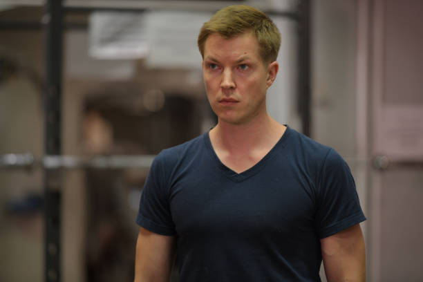 istock Young handsome Scandinavian man thinking at the gym 992221436