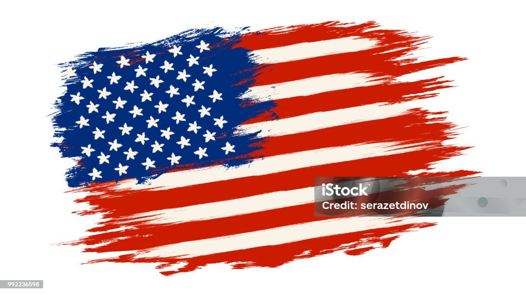 Vector vintage American flag Vector vintage American flag. Vintage flag of USA for an independence day at 4 th july. American Flag stock vector