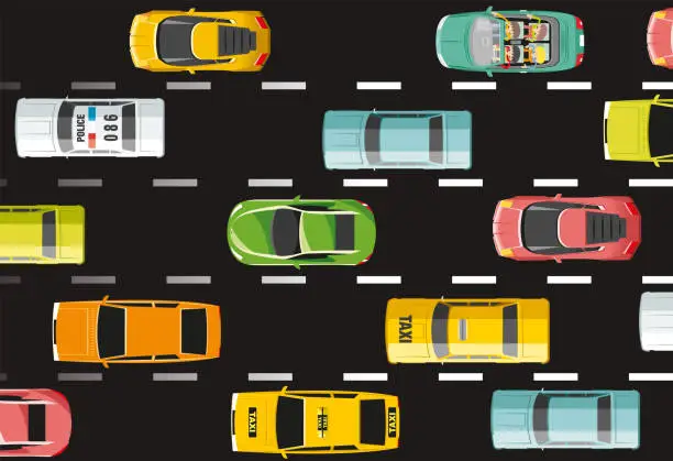 Vector illustration of Traffic jam
