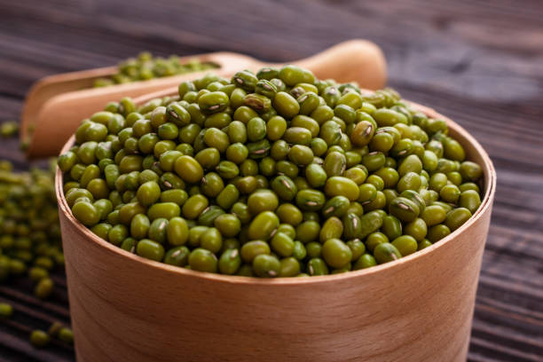 istock fresh Mung beans on a rustic wooden background 992277000