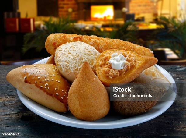 Mixed Brazilian Snack Stock Photo - Download Image Now - Savory Food, Salgadinhos - Snack, Party - Social Event