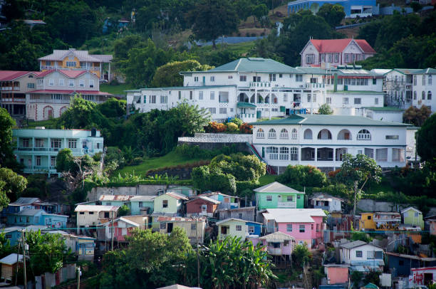 Hillside St. Lucia stock photo