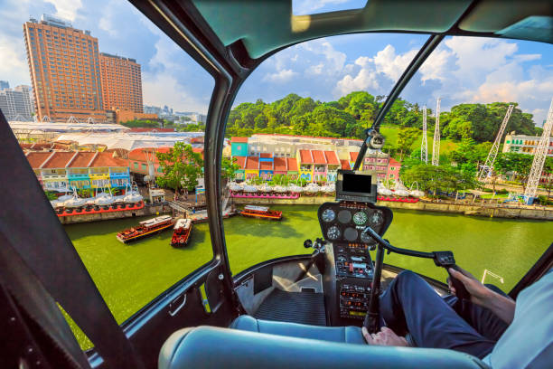 istock Helicopter on Clarke Quay 992342406