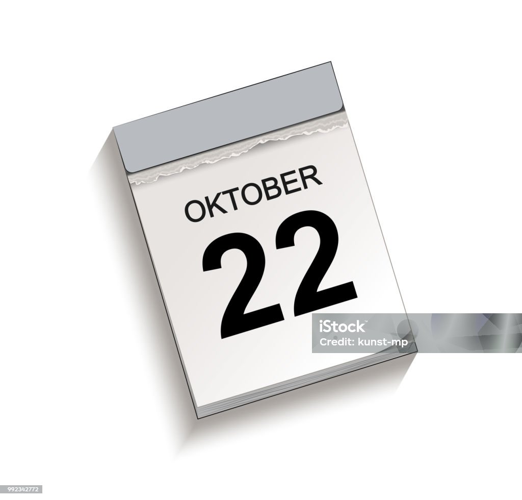 カレンダー、日めくりカレンダー日付 10 月 22 日 - イラストレーションのロイヤリティフリーベクトルア��ート