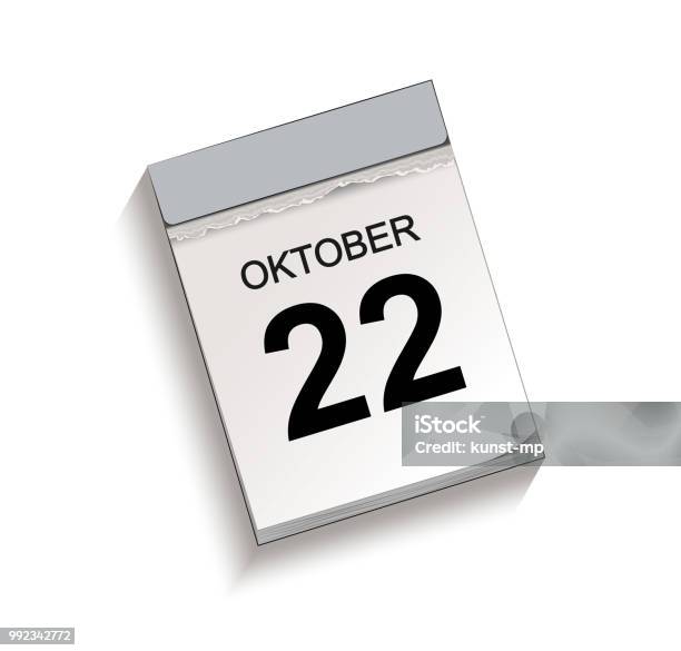 カレンダー日めくりカレンダー日付 10 月 22 日 - イラストレーションのベクターアート素材や画像を多数ご用意 - イラストレーション, オフィス, カレンダー