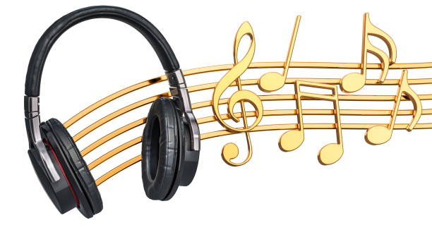 istock Musical concept. Headphones with music notes 992347368