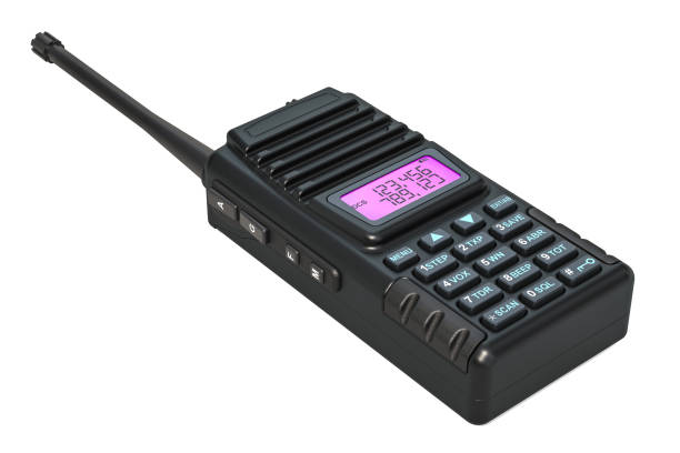 Portable radio walkie-talkie, 3D rendering isolated on white background