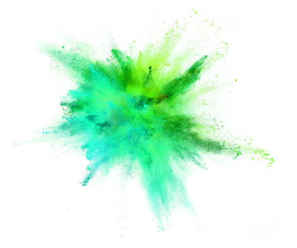 istock Explosion of coloured powder on white background 992347724