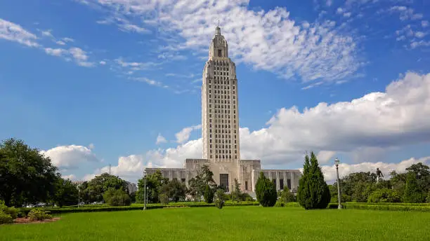Louisiana State Capitol Building against sky in Baton Rouge