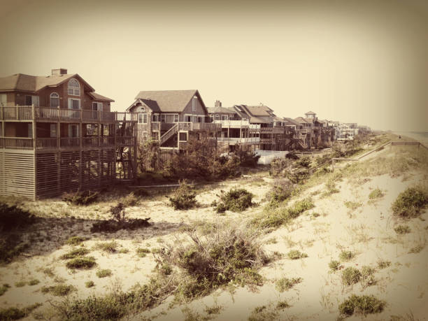 17-040 Houses at Hatteras stock photo