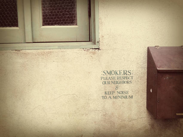 17-012 Smokers respect our neighbors stock photo