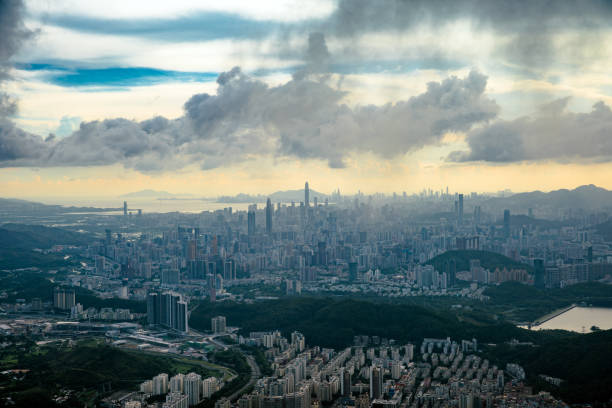 Shenzhen city skyline in China
