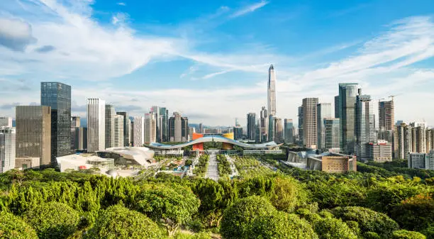 Shenzhen city skyline in China