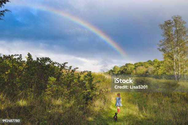 Somwhere Stock Photo - Download Image Now - Rainbow, Child, Sky