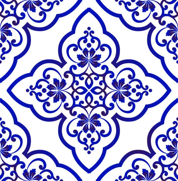 Vector illustration of porcelain pattern