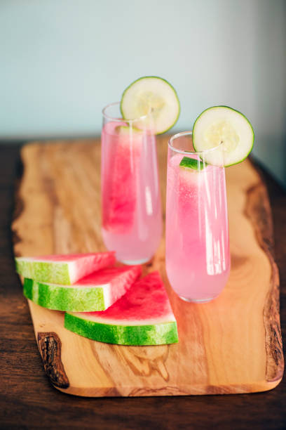 istock Watermelon cocktails with cucumber slices 992551492