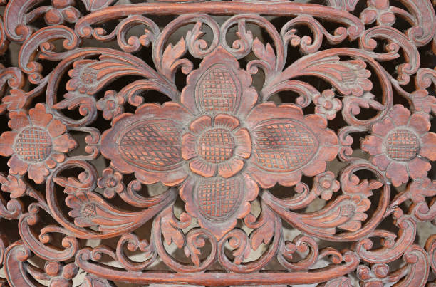 istock Vintage Thai style wood craft. 992598294