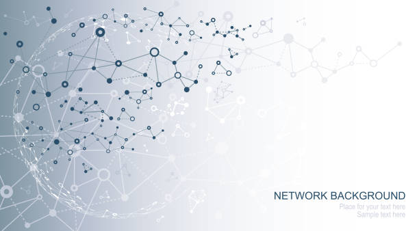 illustrations, cliparts, dessins animés et icônes de réseau abstrait - connection node computer network communication
