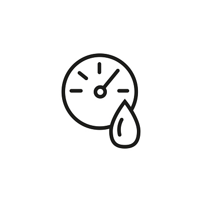 Humidity control line icon. Thermometer, barometer, hydrometer. Weather concept. Can be used for topics like meteorology, climate control