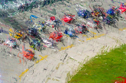 A high definition digital illustration of a Drag race rally nascar