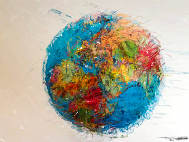 Planet earth globe on white background - HD Digital illustration