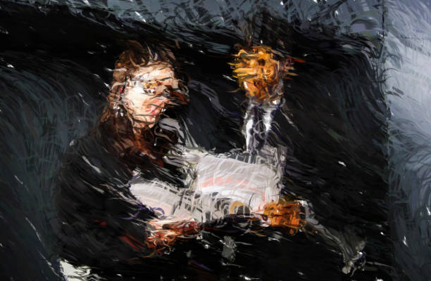 A high definition digital illustration of a Two judges examining a legal document