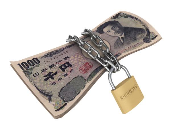 istock Japanese yen money safe security lock 992651730