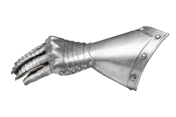 istock Gray metal knight's glove. 992667692